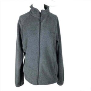 Columbia Grey Fleece Activewear Warm Comfy Cozy Jacket Large